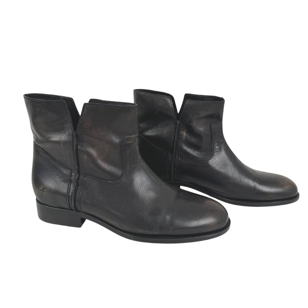 Frye Melissa Slouchy Short Ankle‎ Boots Womens Size 7 B Leather Dark Brown SA-61